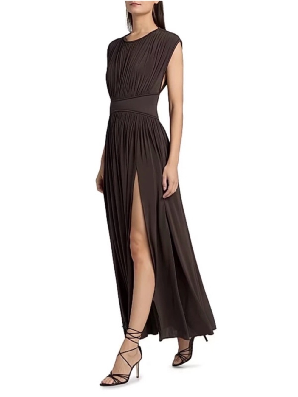 Zimmermann Brown Maxi Dress with High Slit
